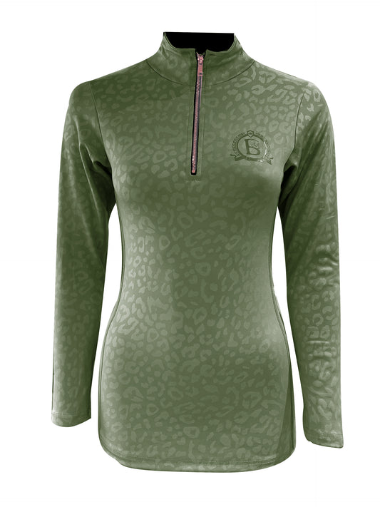 Leonora Olive Leopard Print Base Layer