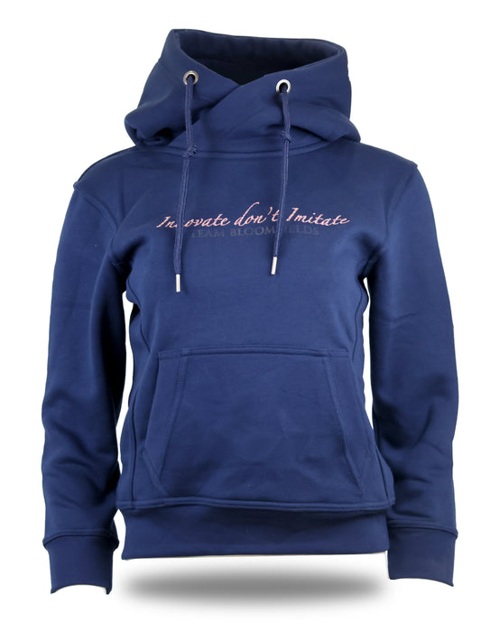 Orla Navy with Diamante Cross Necked Mini Hoodie