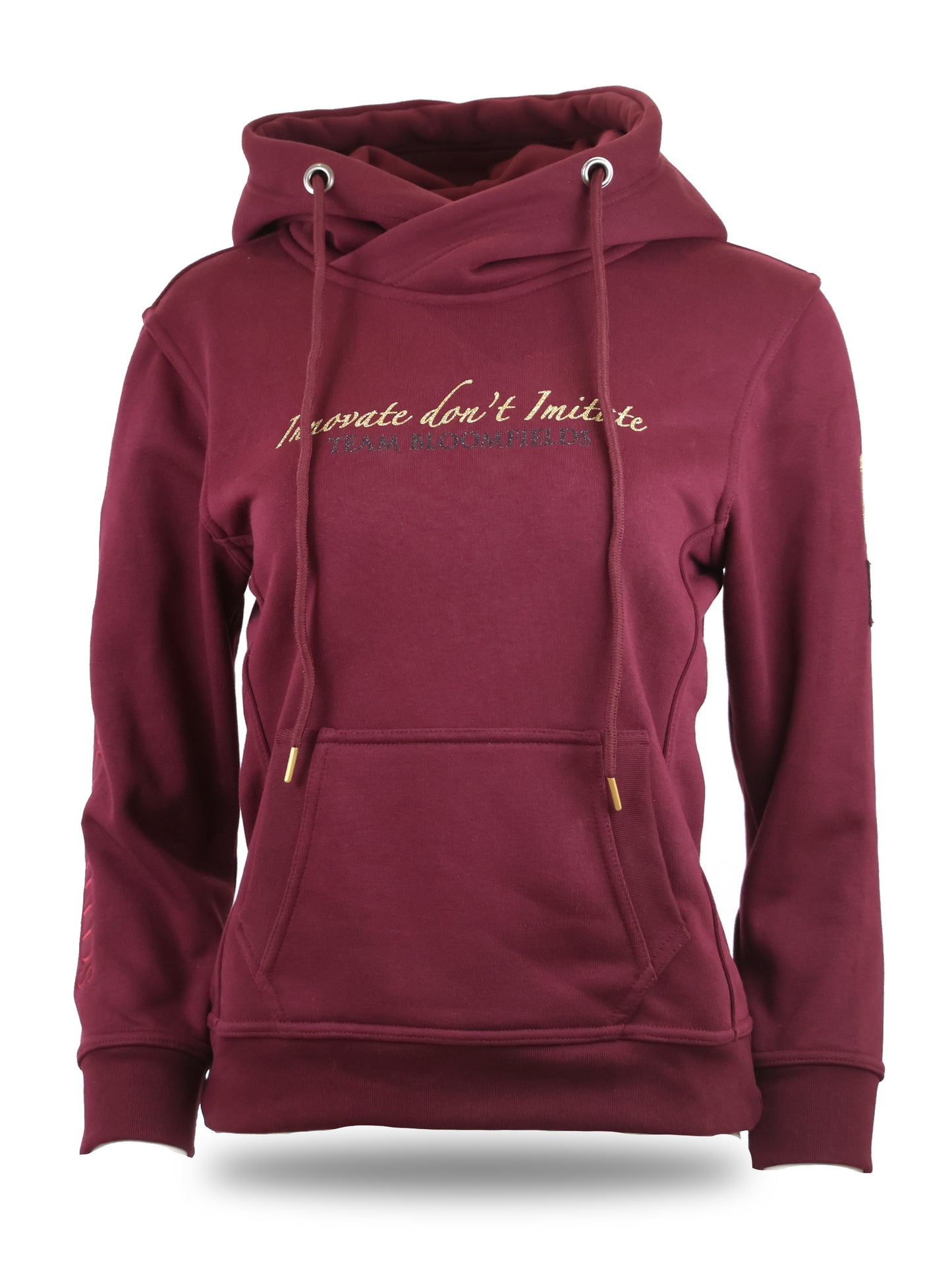Orla Burgundy with Diamante Cross Necked Mini Hoodie