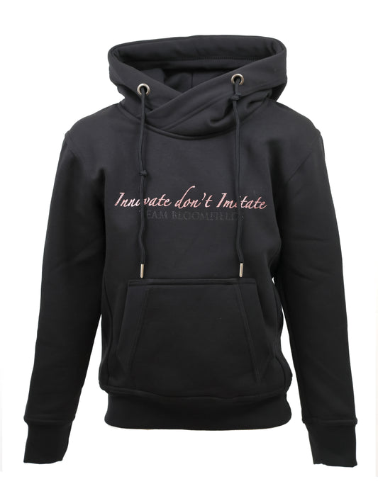 Orla Black with Diamante Cross Necked Mini Hoodie