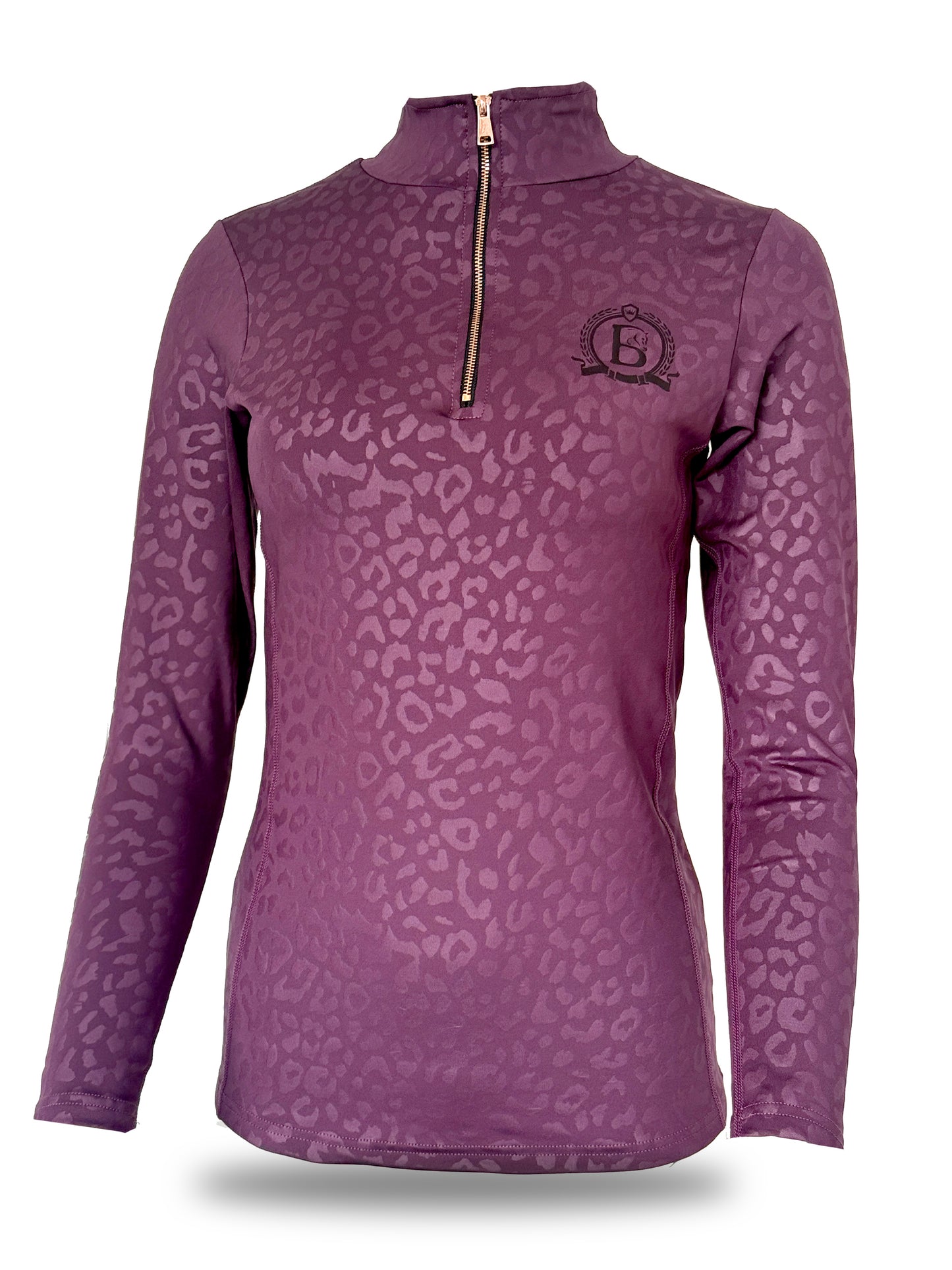 Leonora Plum Leopard Print Base Layer with Long Sleeves