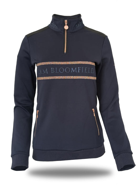 Camille Mini Crystal in Navy Quarter Zip Top