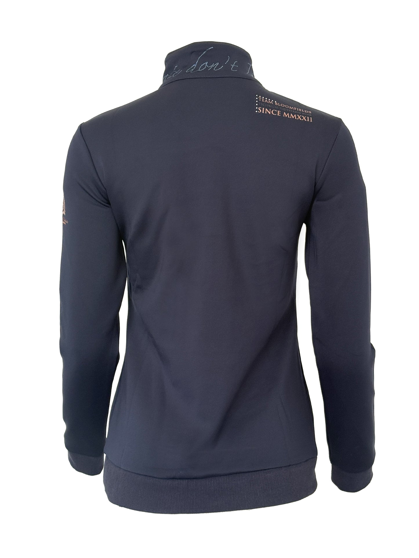 Camille Crystal in Navy Quarter Zip Top