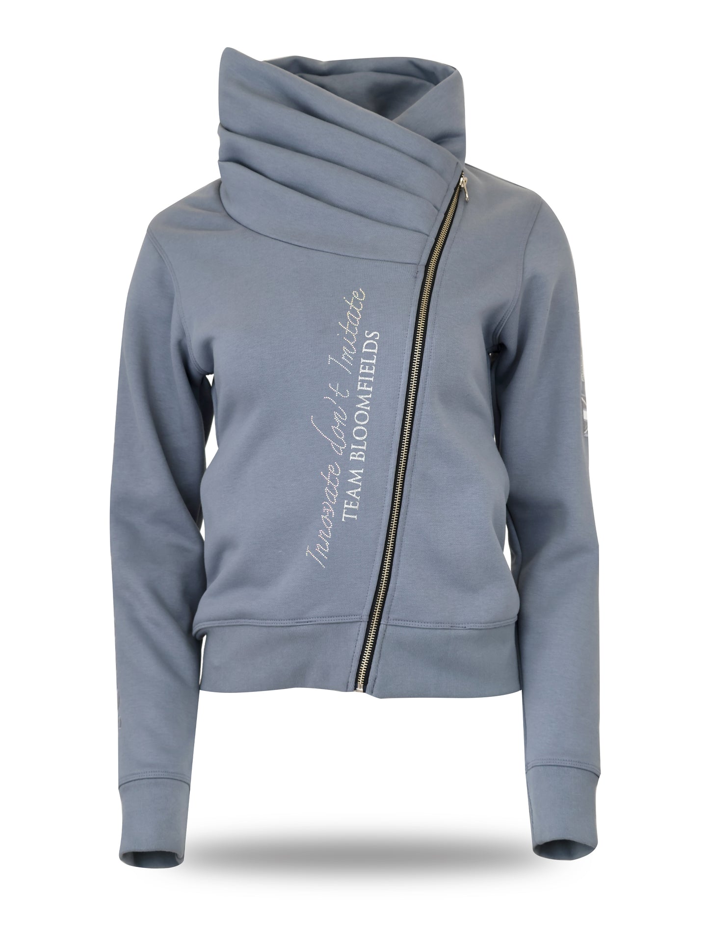 Sabrina Denim Grey Ruffle Collar Adult's Top