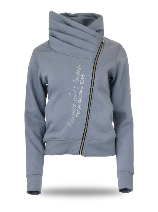 Sabrina Denim Grey Ruffle Collar Adult's Top