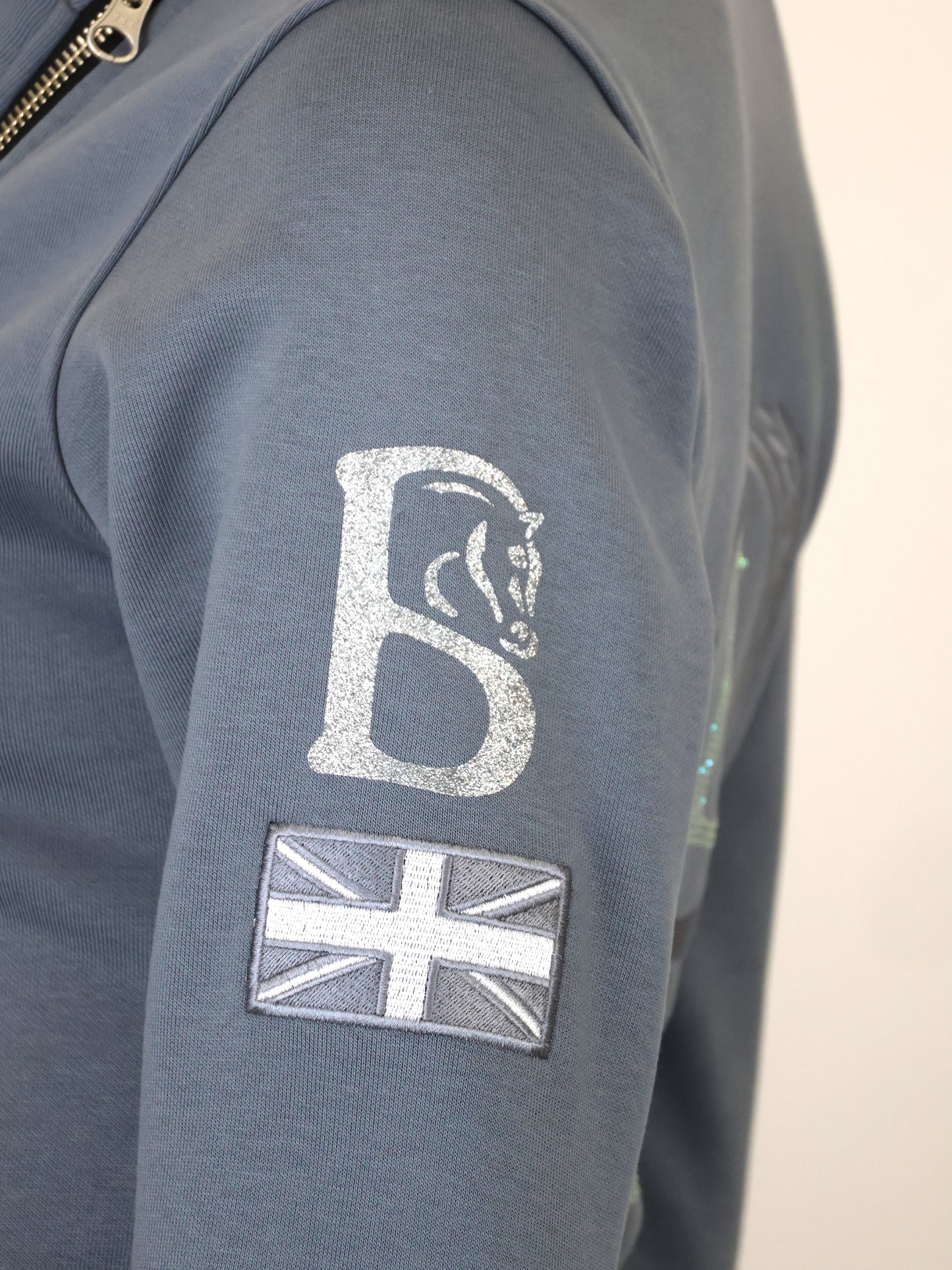 Sabrina Denim Grey Ruffle Collar Adult's Top