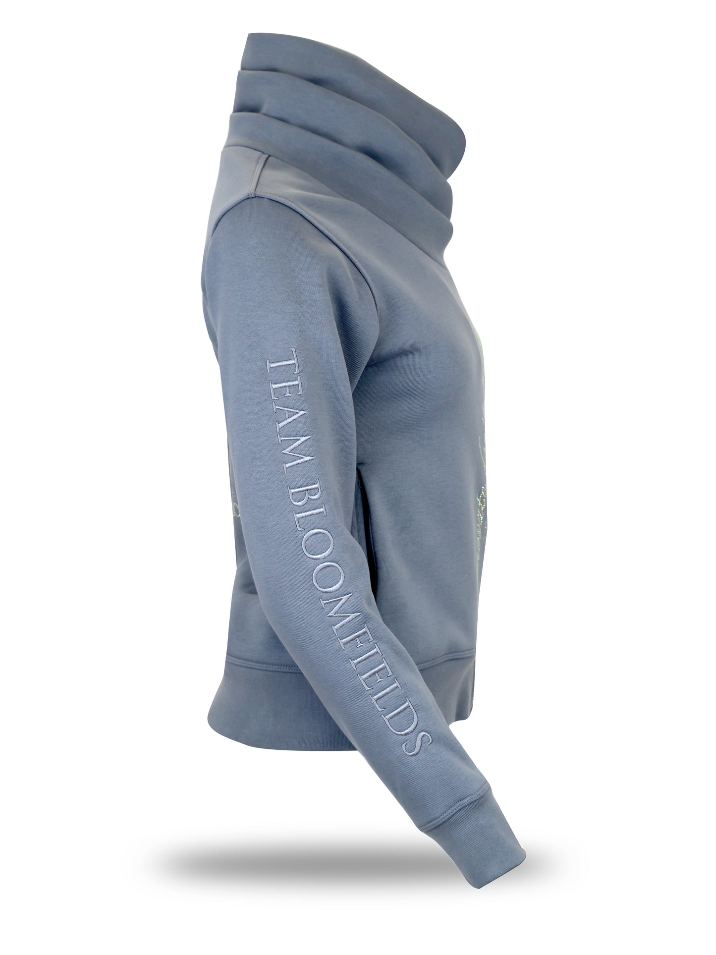 Sabrina Denim Grey Ruffle Collar Adult's Top