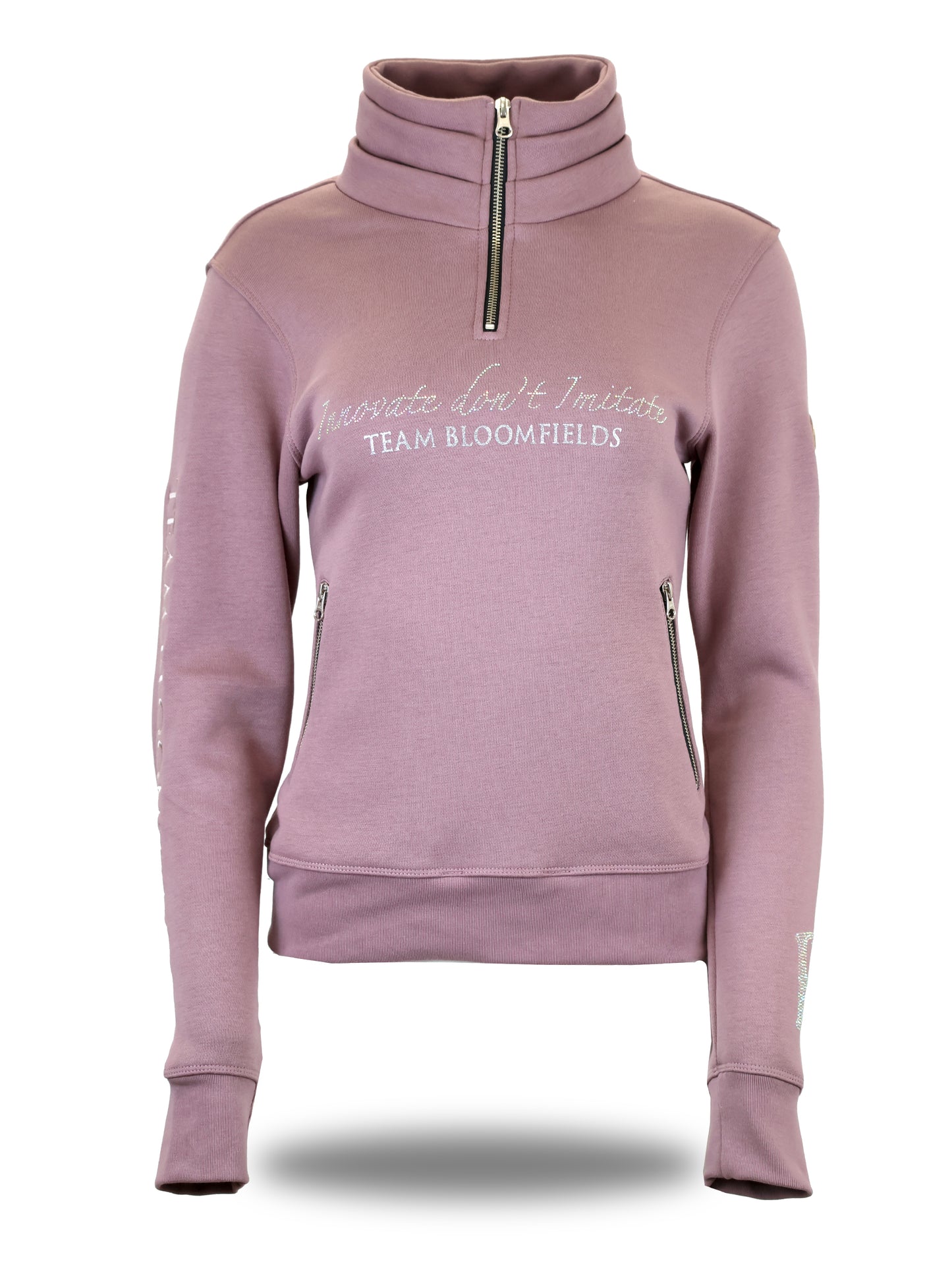 Sade in Heather & Silver Rhinestones & Quarter Zip Top