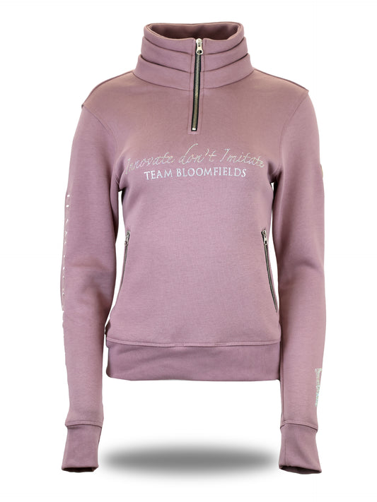 Sade in Heather & Silver Rhinestones & Quarter Zip Top
