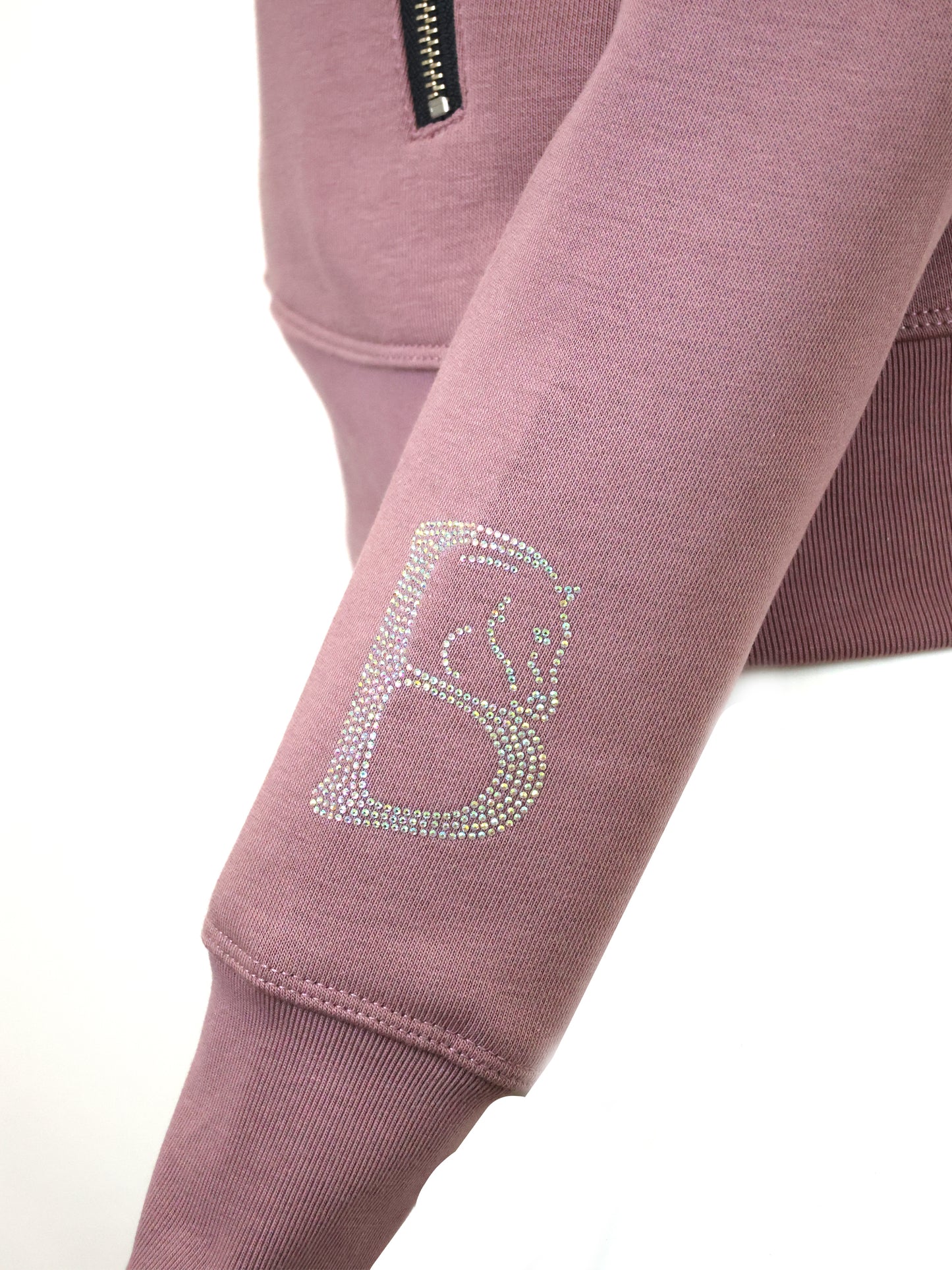 Sade in Heather & Silver Rhinestones & Quarter Zip Top