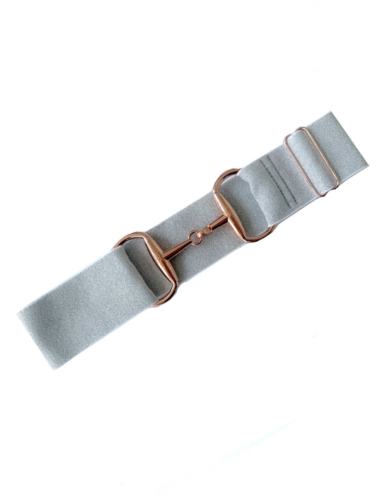 Metallic Silver With Rose Gold Snaffle Belt