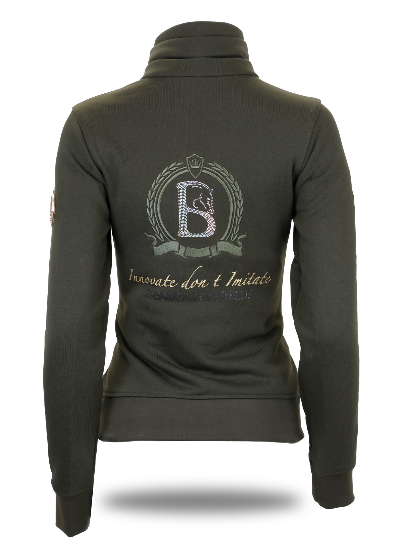 Sade in Olive With Black & Gold Glitter and Quarter Zip Top