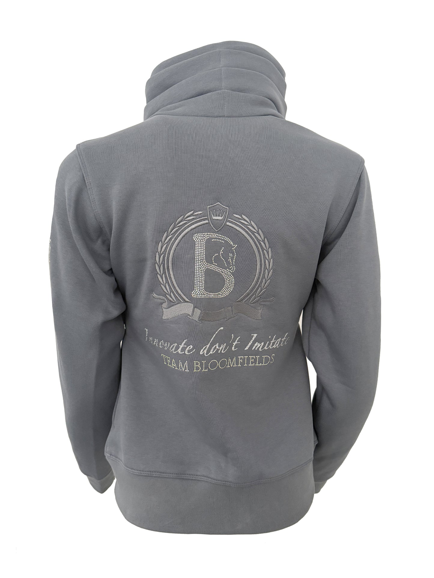 Sabrina Denim Grey Ruffle Collar Adult's Top