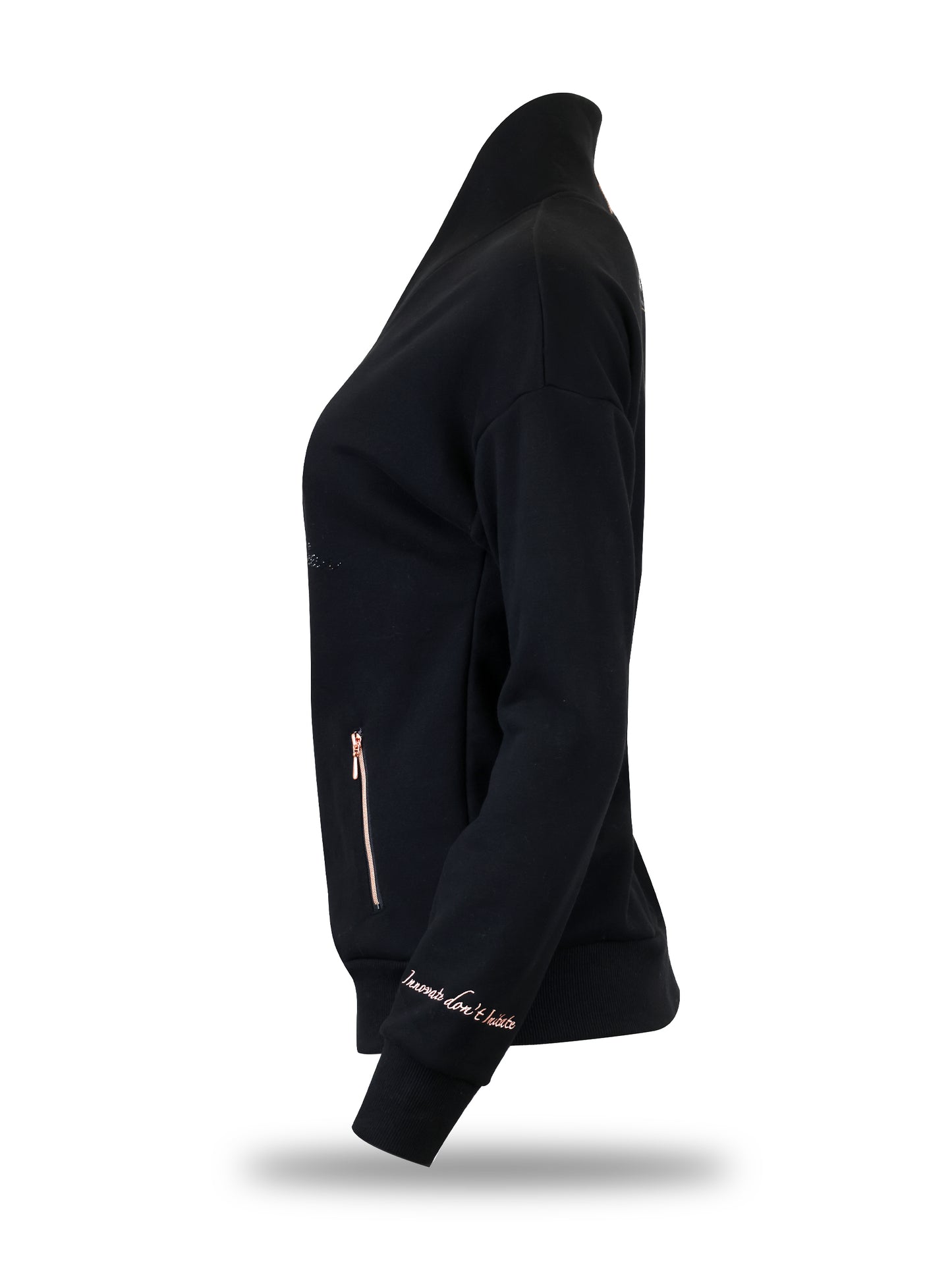Vanessa V Neck Top In Black & Rose Gold