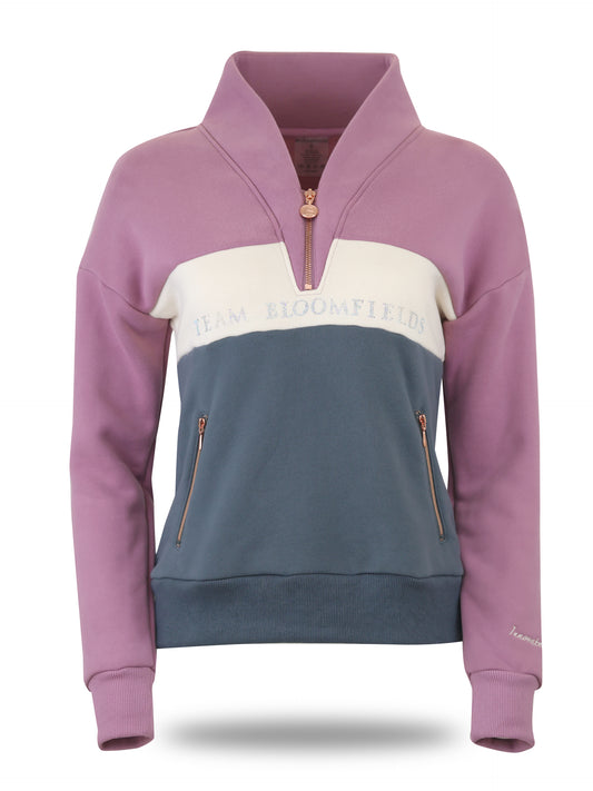 Vanessa V Neck Adult's Top In Tri-Colour Pink, Cream & Grey