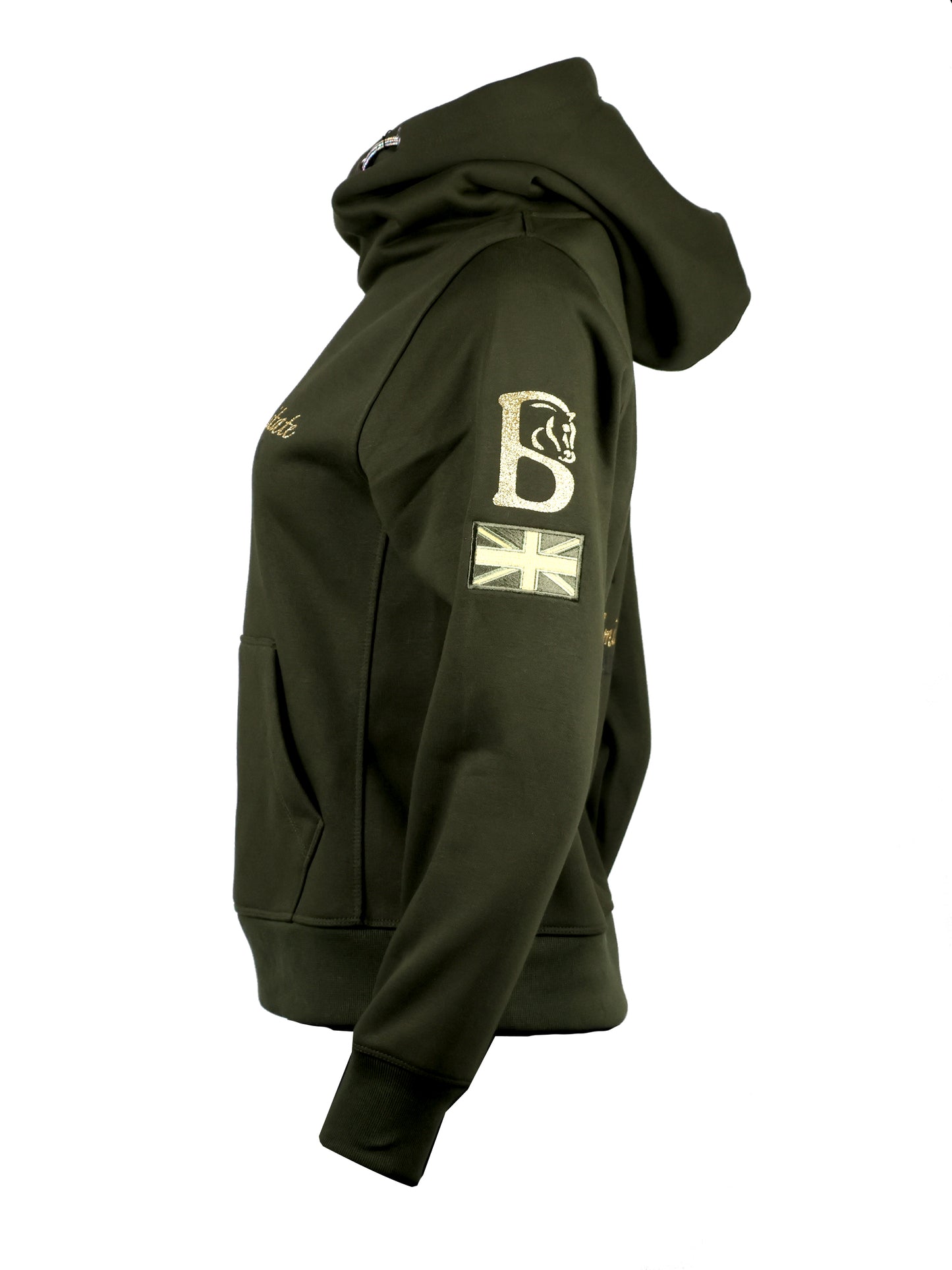 Amelia Olive with Gold Cross Necked Adult's Hoodie