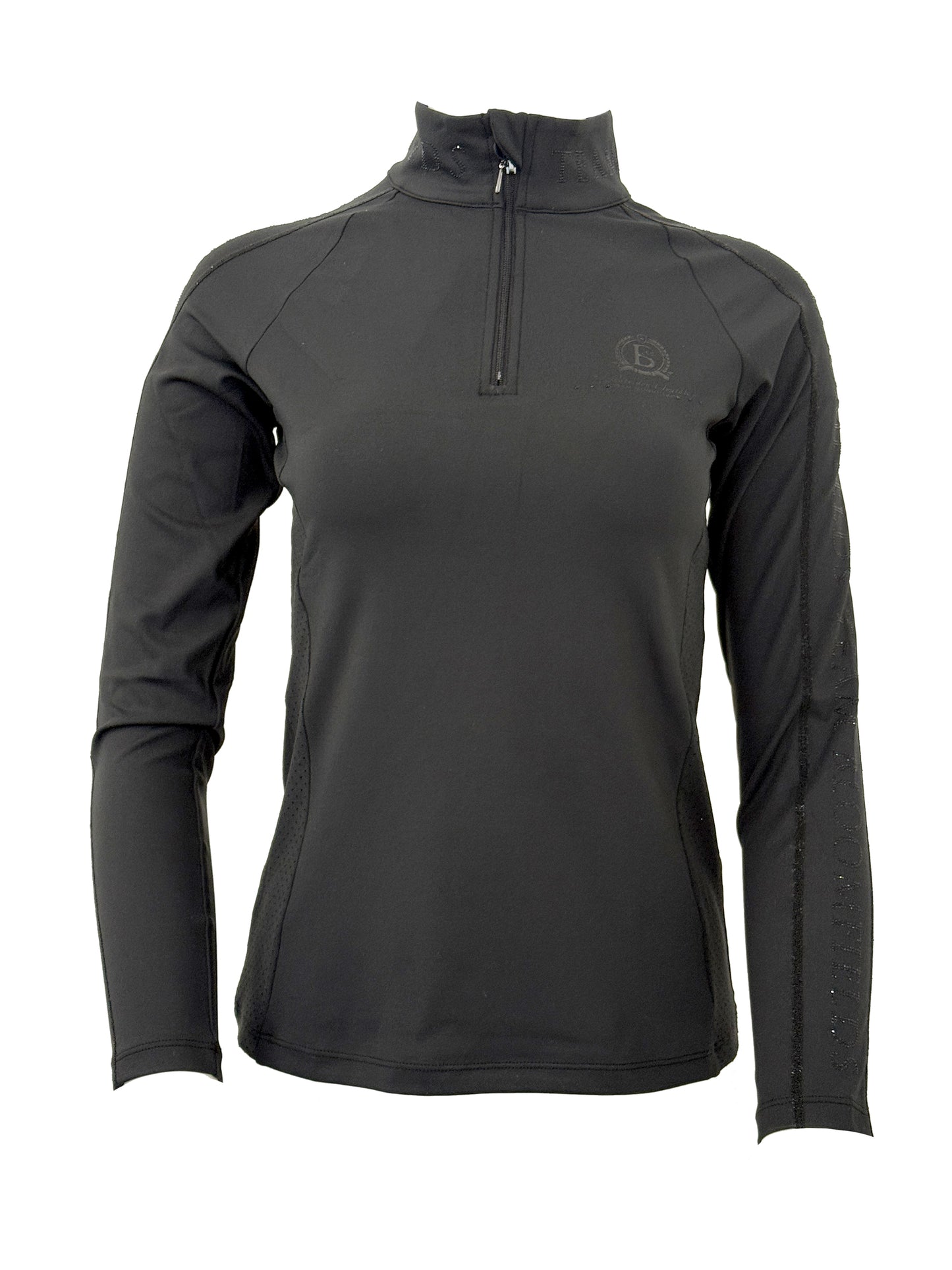 Chloe Black Crystal Base Layer With Long Sleeves