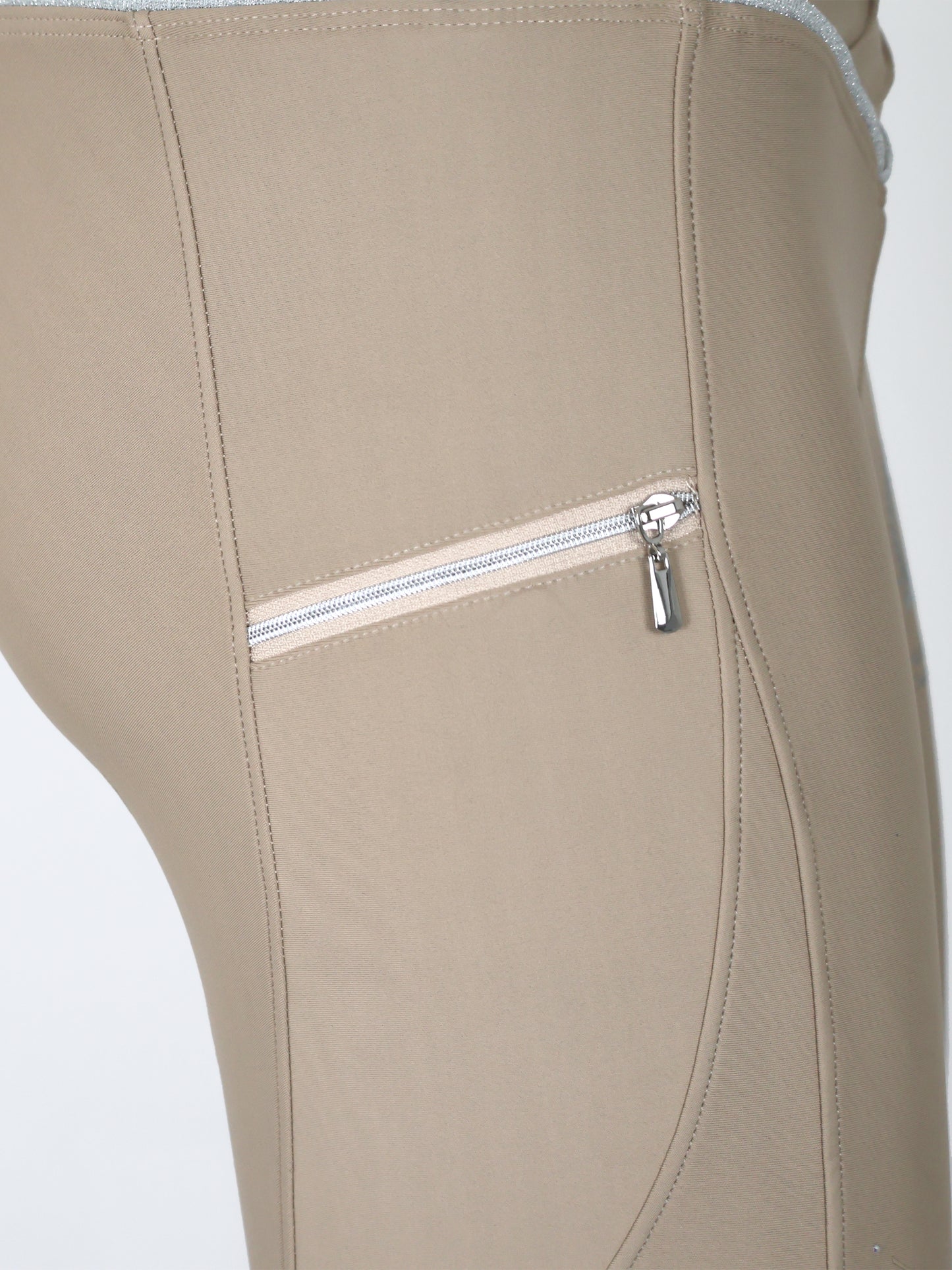 Maya Pleated Beige Leggings