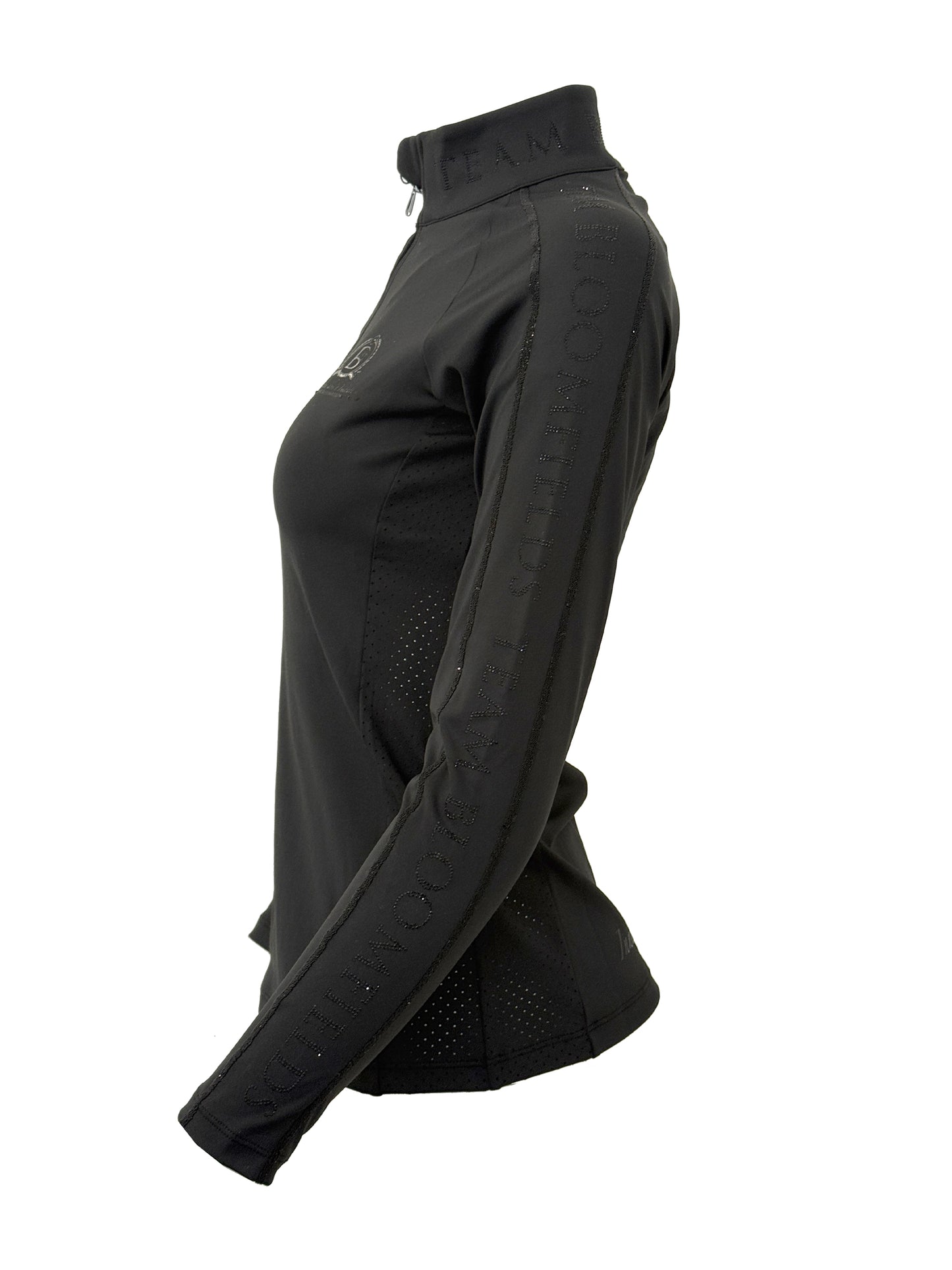Chloe Black Crystal Base Layer With Long Sleeves