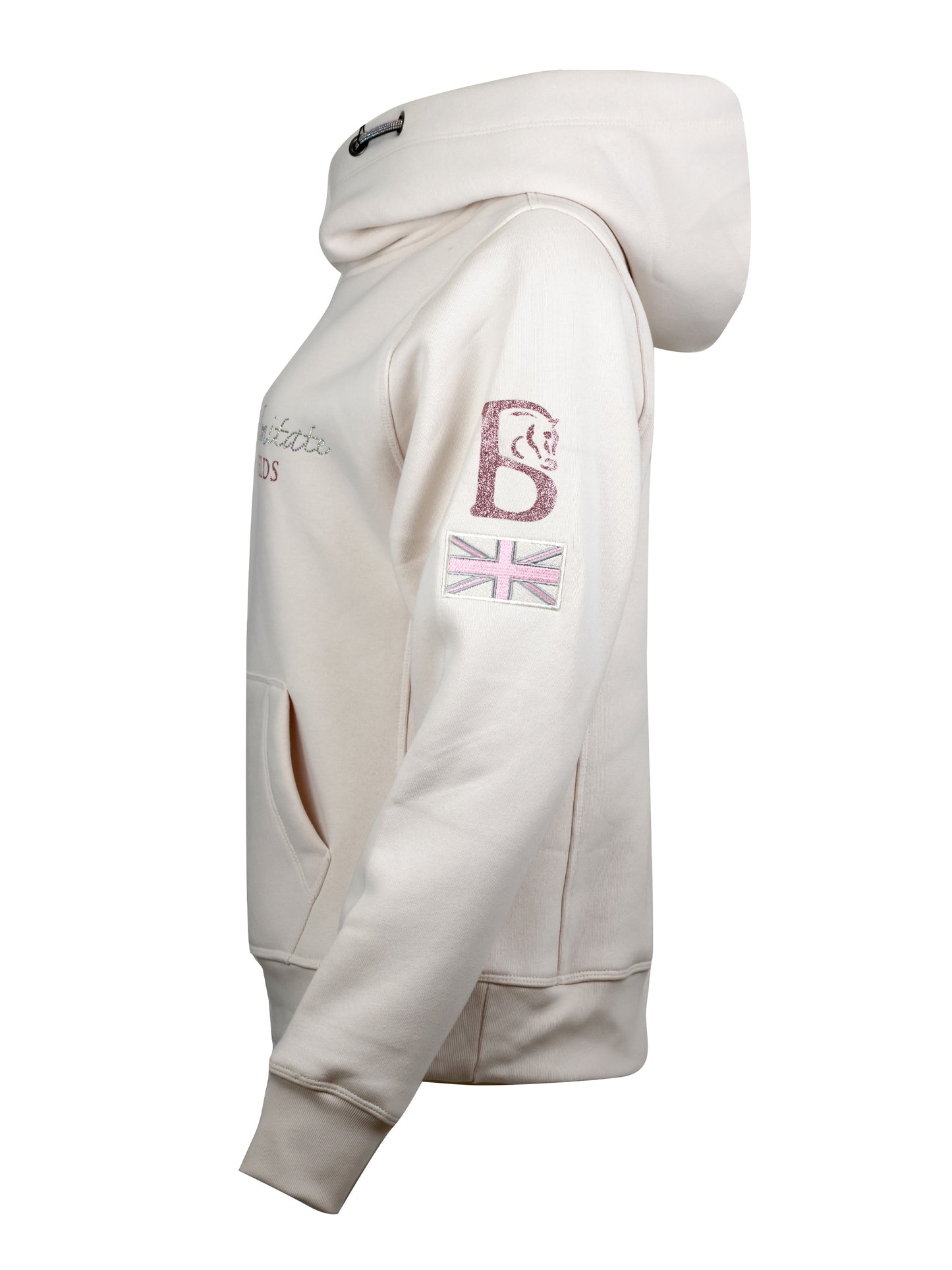 Amelia Winter White & Rhinestones Cross Necked  Hoodie