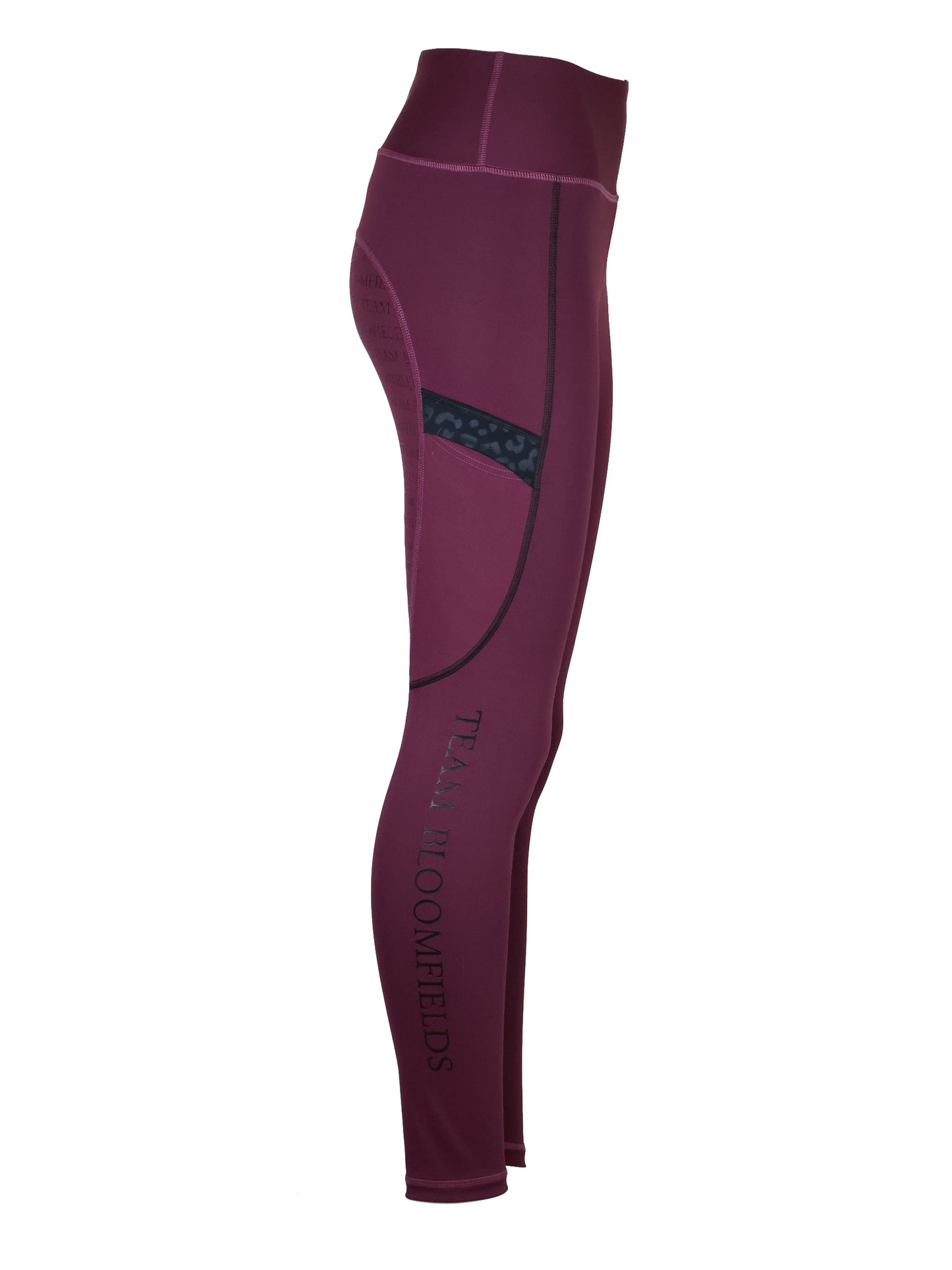 Leonora Plum & Black Full Silicone Seat Riding Leggings