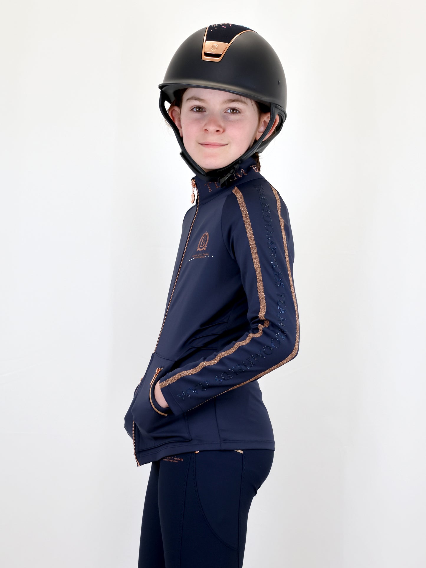 Caitlin Mini Crystal Navy Training Jacket