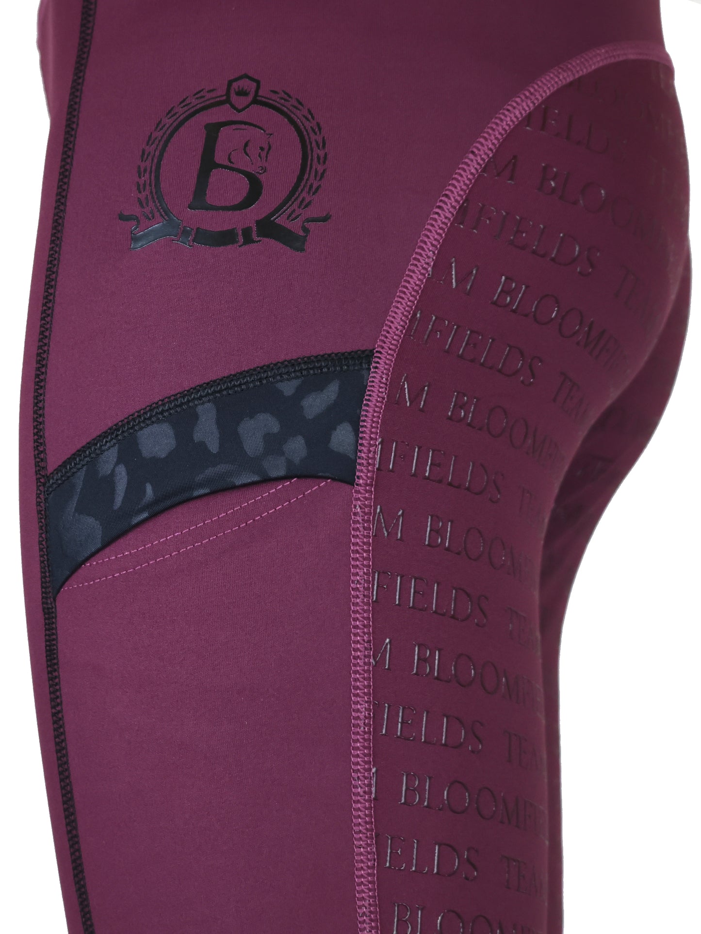 Leonora Plum & Black Full Silicone Seat Riding Leggings