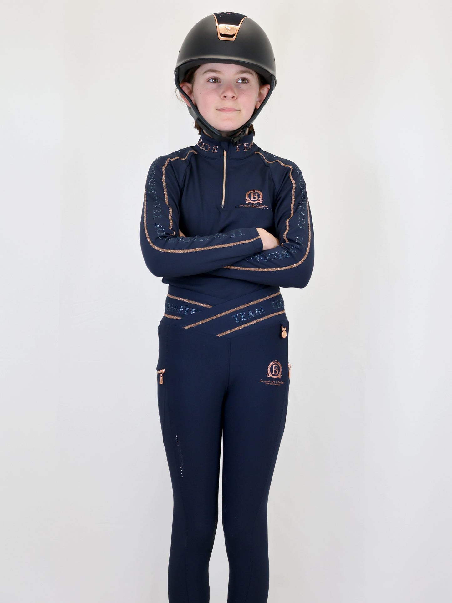 Kids Celeste Navy Crystal leggings