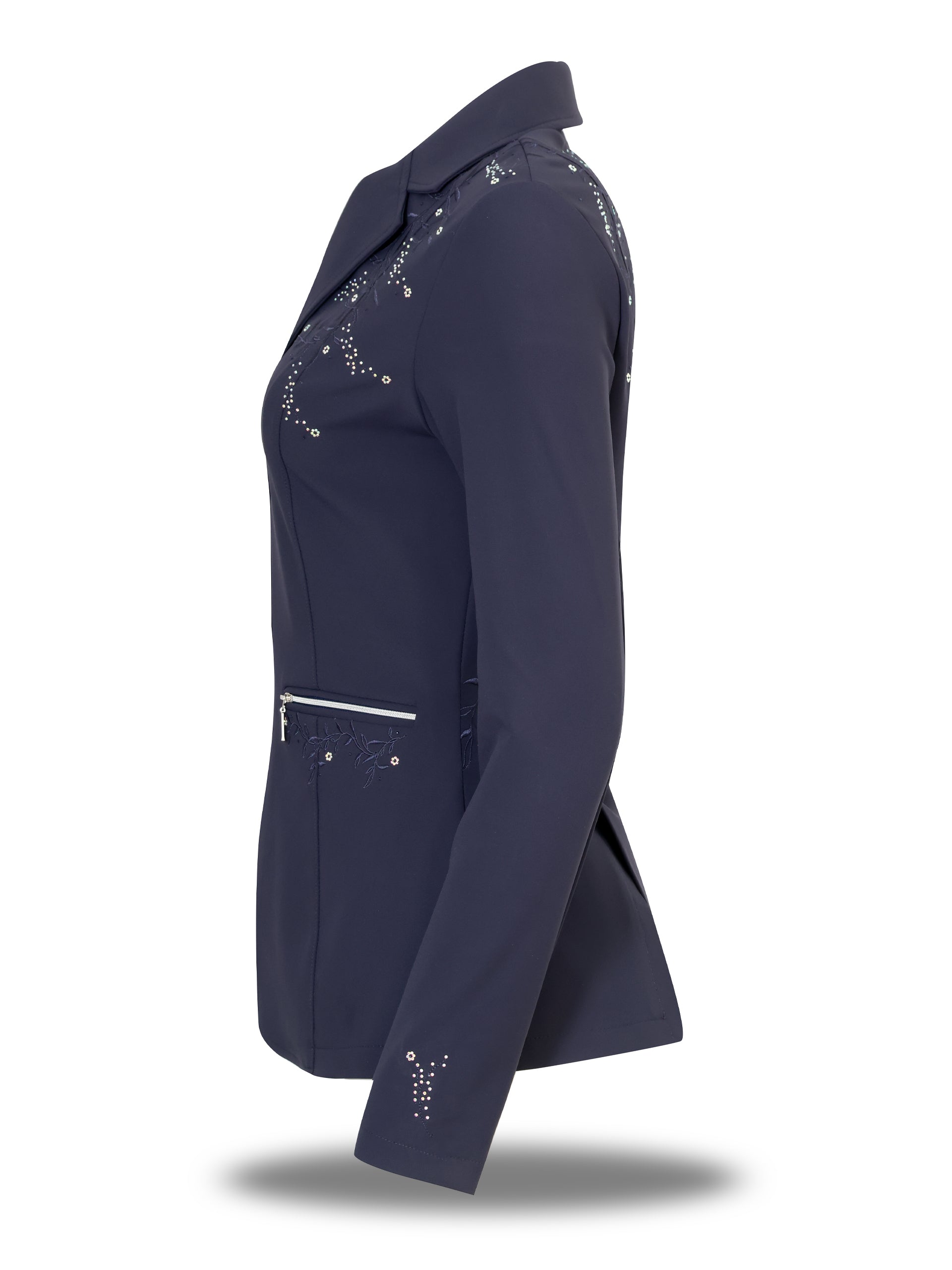 Adults' Vivienne Show Jacket in Navy, left side view