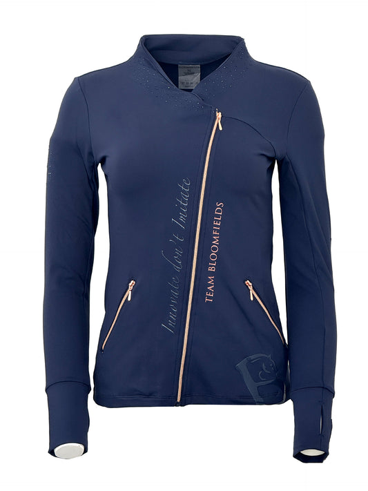 Cora Crystal Diagonal Zip Sport Jacket