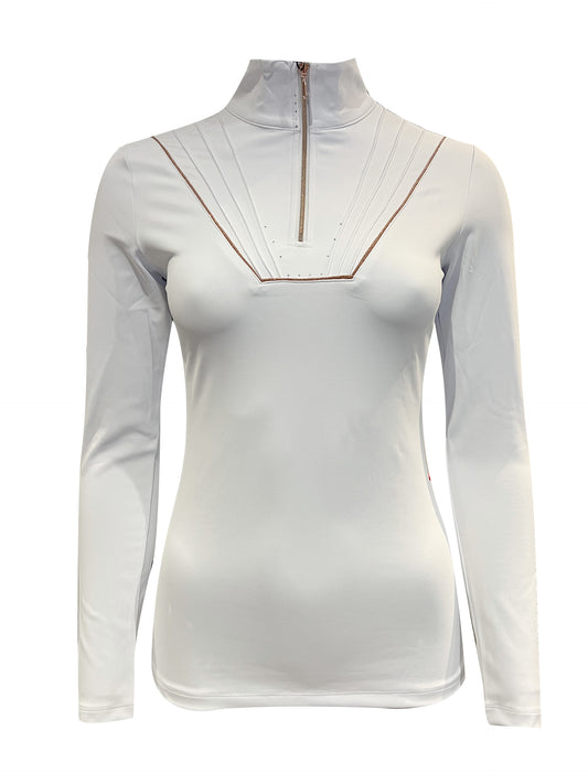 Maya White Pleated Show Shirt