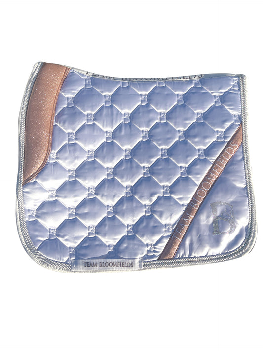 White & Sparkle Rose Gold Dressage Saddle Pad
