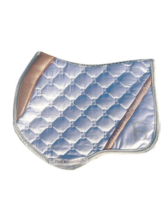 White & Sparkle Rose Gold Jump Saddle Pad
