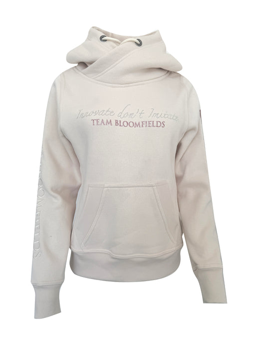 Adelle Winter White With Rhinestone Cross Necked Hoodie