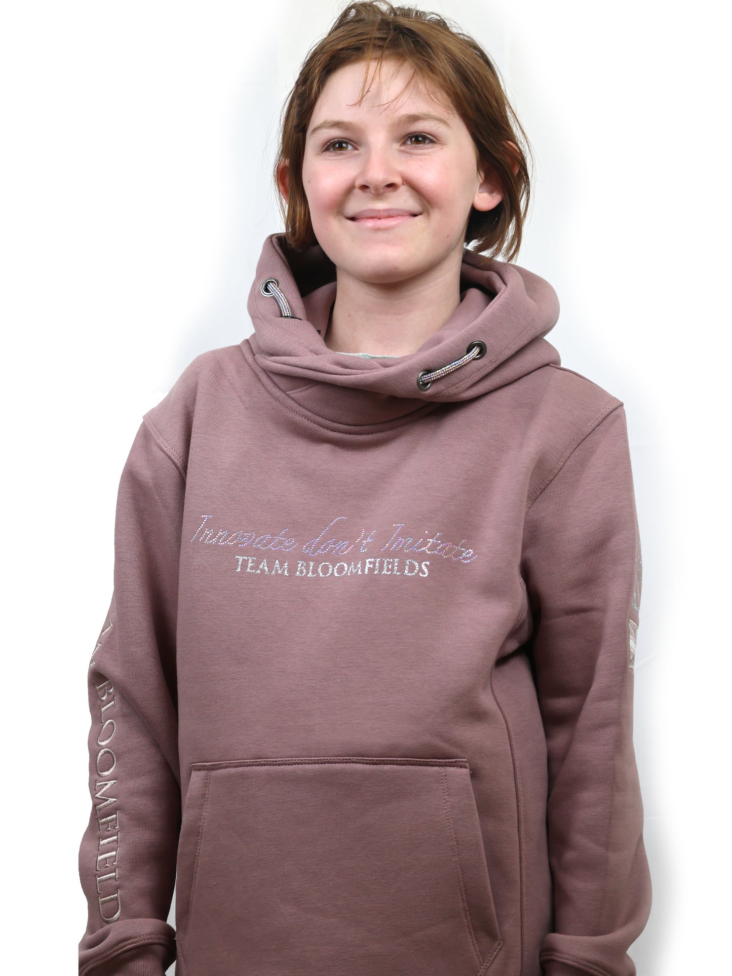 Amelia Mini Denim Grey Cross Necked Hoodie