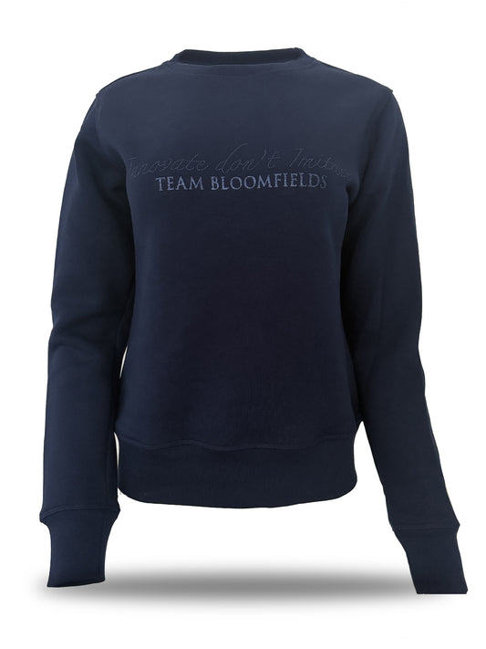 Summer Navy With Navy Rhinestones Mini Crew Neck Top